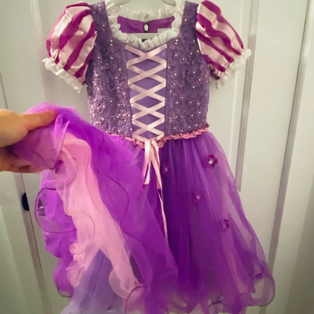 Disney Girls Purple Rapunzel Princess Dress Halloween Costume - Picture 6 of 9